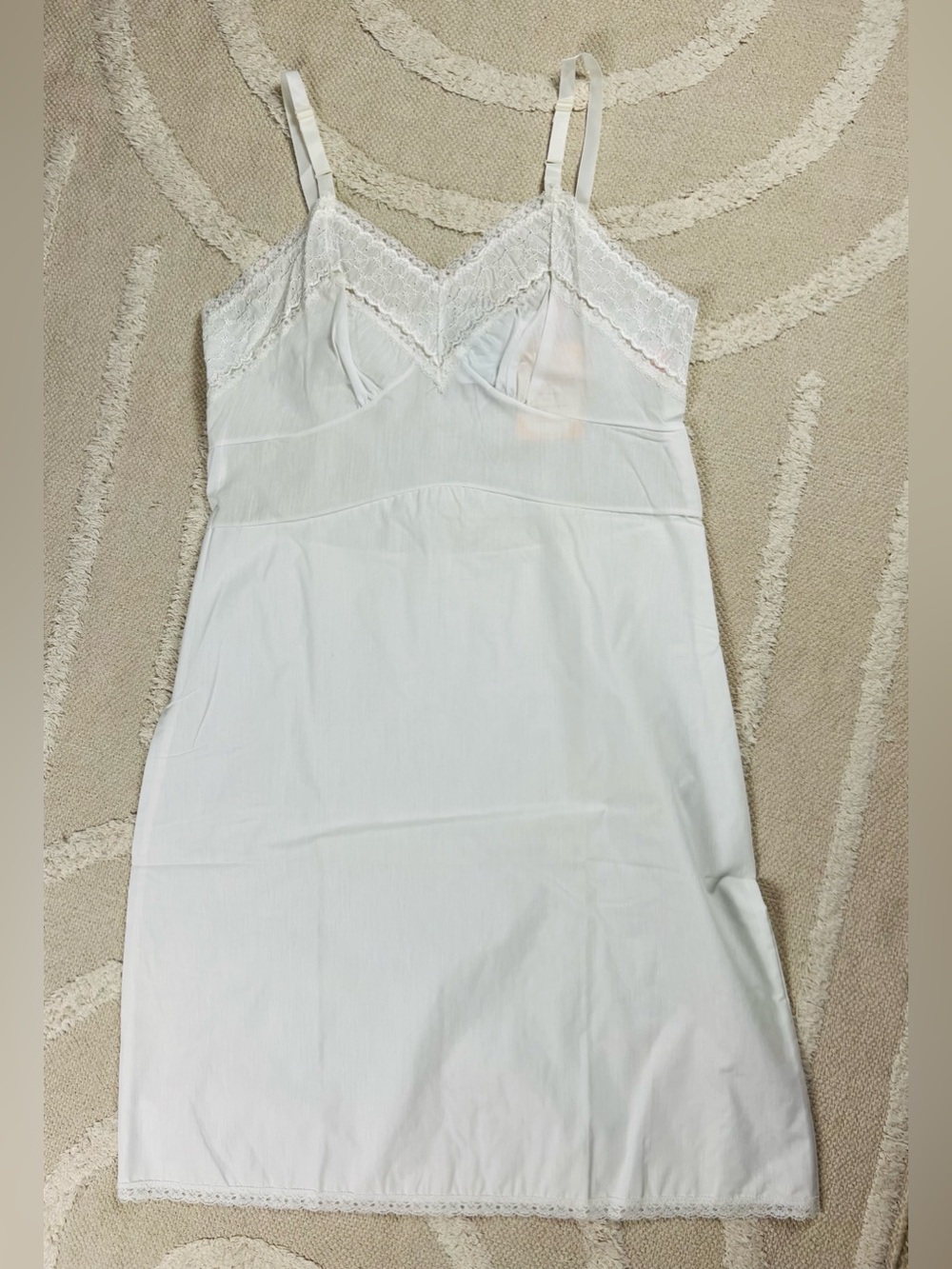 Vintage 70s Deadstock Sears Lace Slip Dress – White – Small